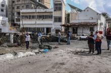 Palestinians inspect the destruction following the attack on the Ahli Arab Hospital, which killed dozens of civilians. (Credit: Mohammad Abu Elsebah/dpa/Alamy Live News).