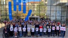 Mobilisation in front of HI headquarters for a ceasefire in the Middle East. | © M. Vuaillat-Verrier / HI