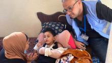 HI Staff and volunteers assessing needs and providing assistive devices and kits for IDPs' in emergency shelters, Rafah, Gaza, last October. | © HI
