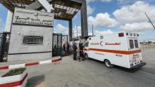WHO / occupied Palestinian territory Ambulance at the Rafah border crossing that connects the Gaza Strip and Egypt.