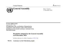 78/121 - Assistance to the Palestinian people