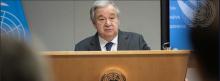 Secretary-General António Guterres during a press conference. ©UN Photo/Mark Garten